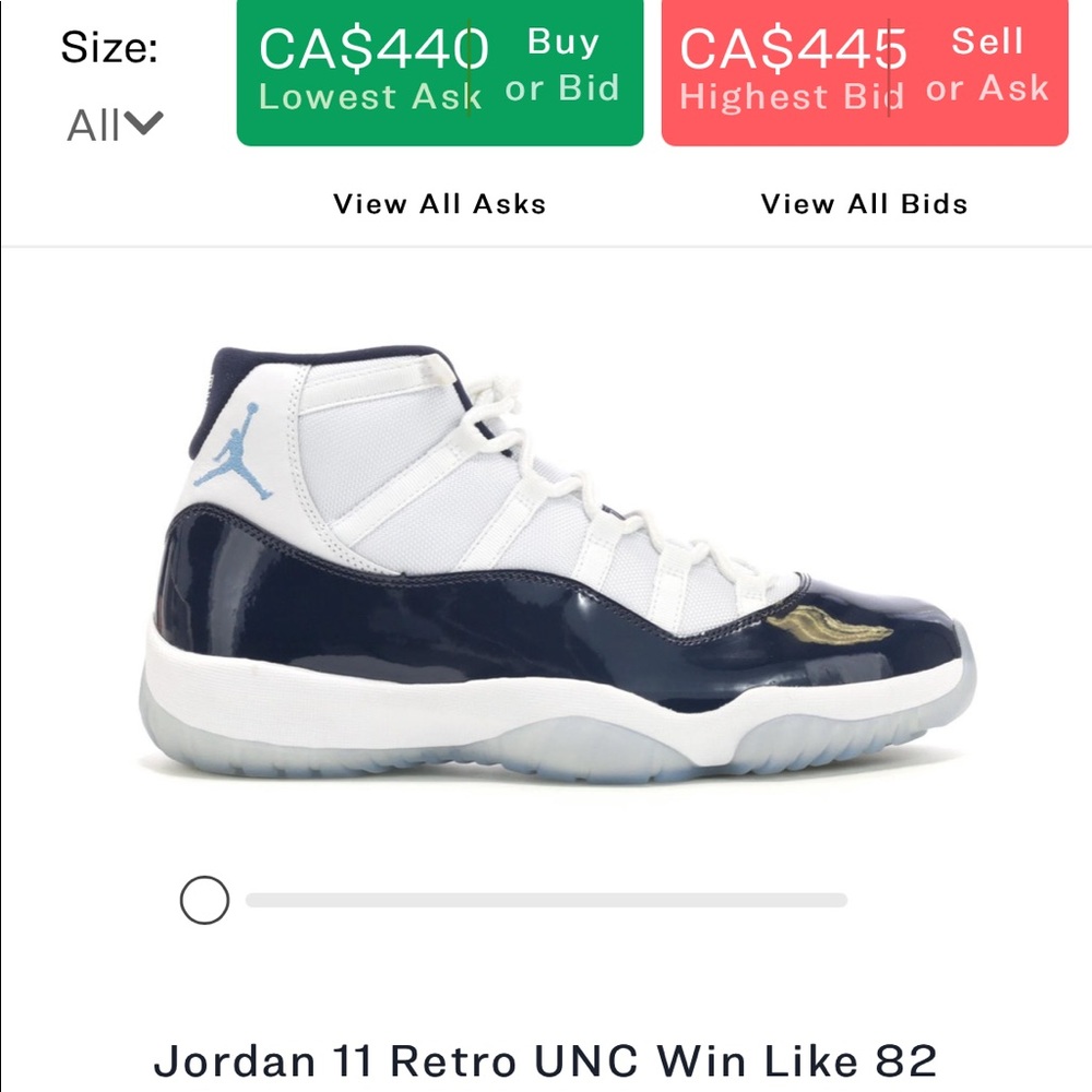 Jordan 11 retro UNC